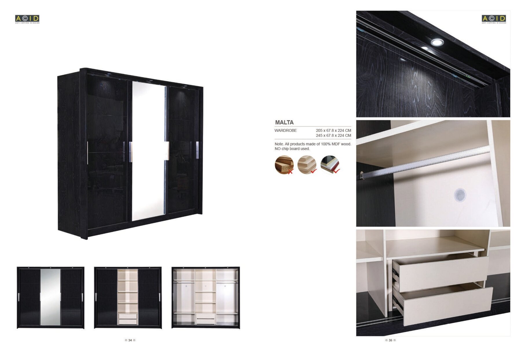 Malta Sliding Mirror Wardrobe view 3