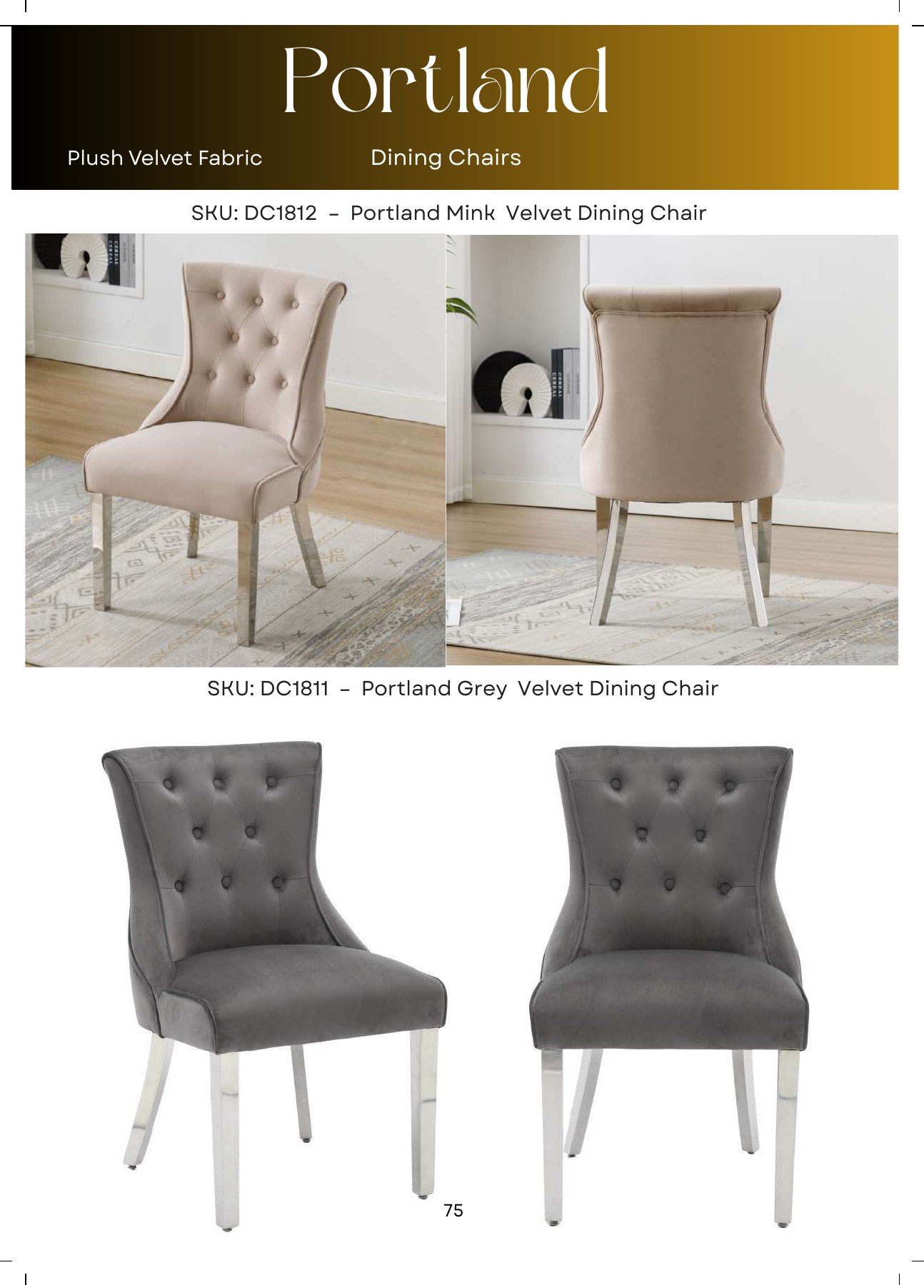 Portland Velvet Dining Chair