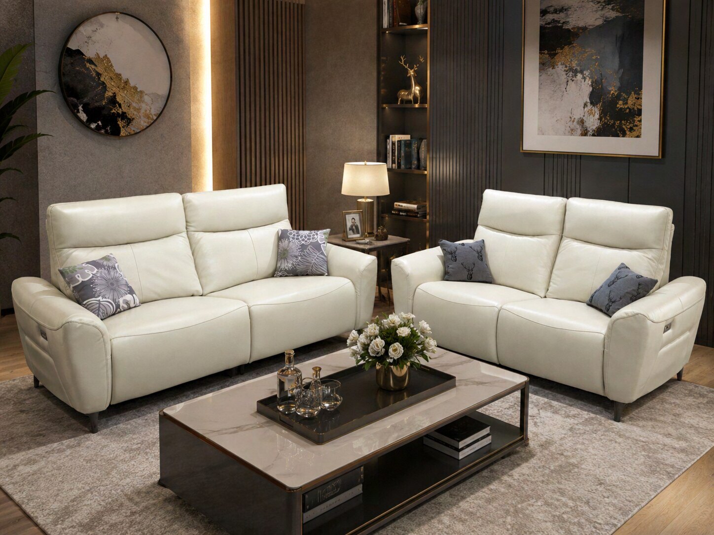 Bella Leather Recliner Sofa in situ