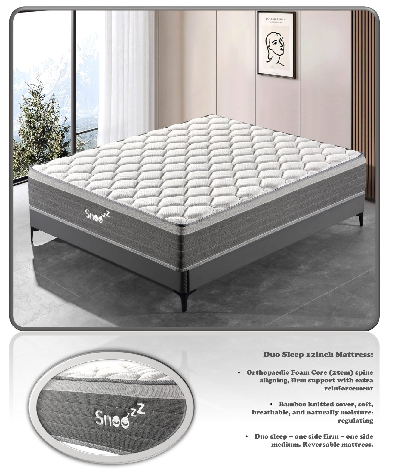 Duo Sleep 12" Reversible Mattress