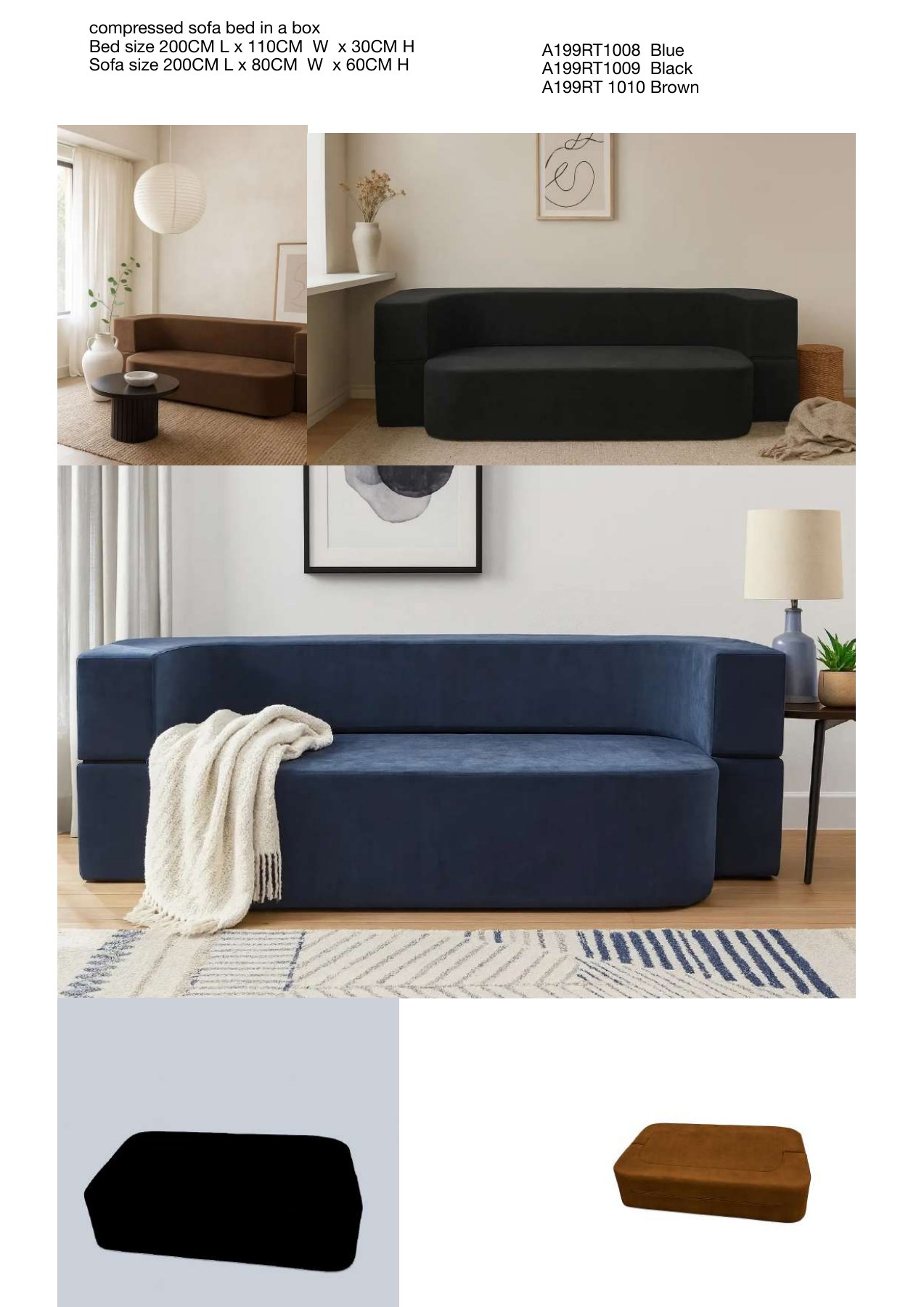 Compressed Sofa Bed in a Box