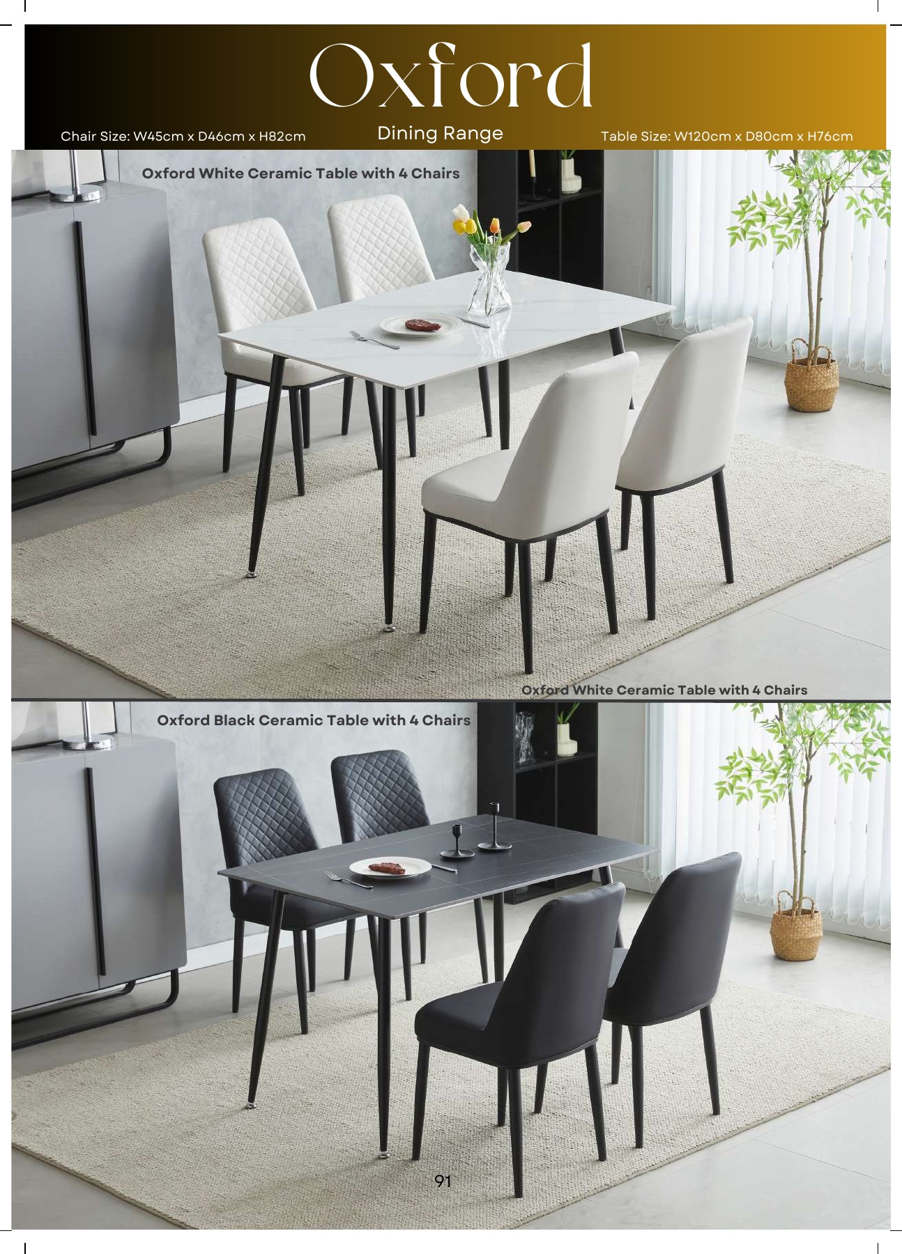 Oxford Ceramic Dining Set with 4 Chairs in situ