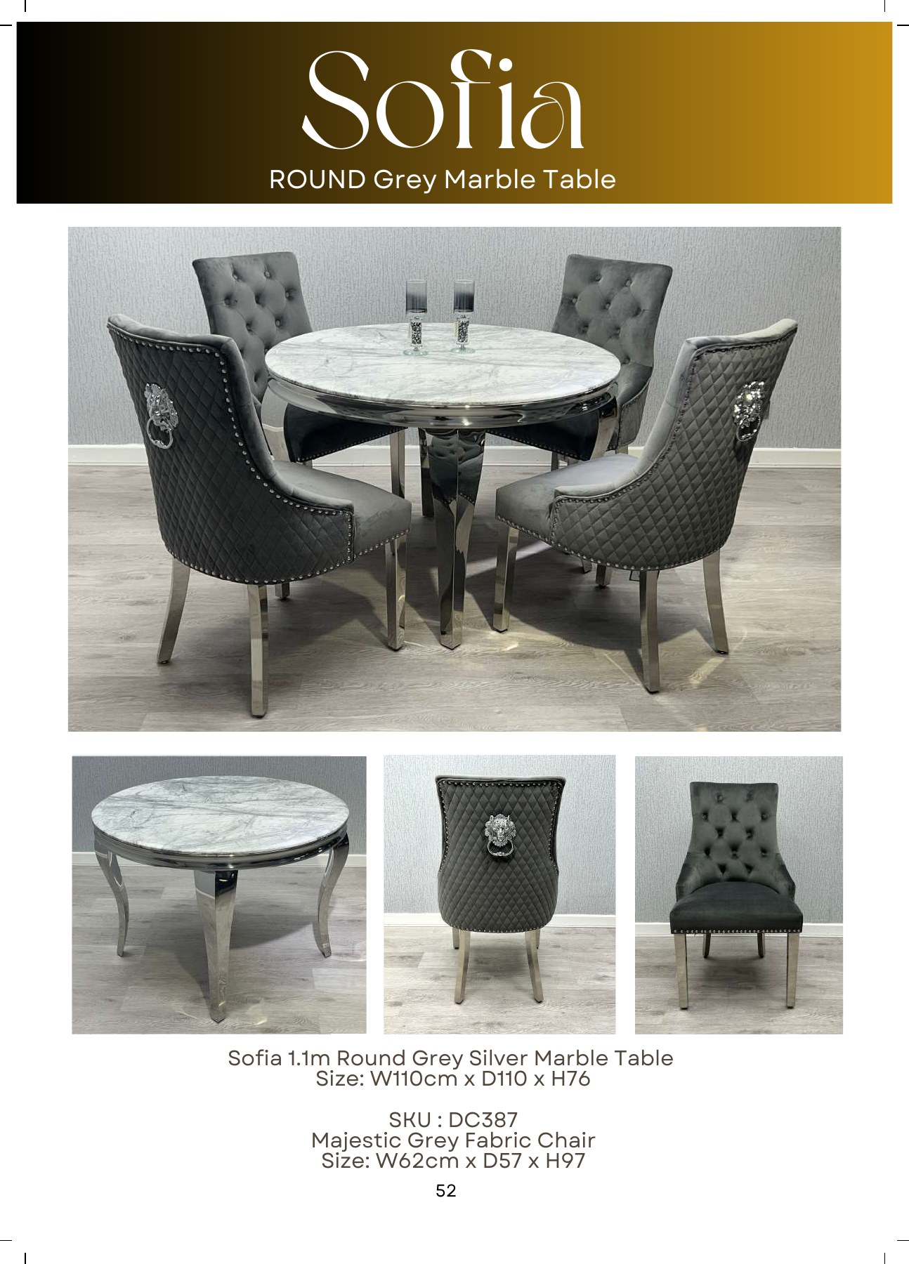 Sofia Round Marble Dining Table