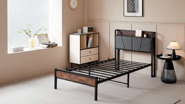 Wayne Led Light Metal Bed in situ