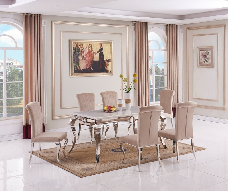Sarah Marble Dining Table in situ