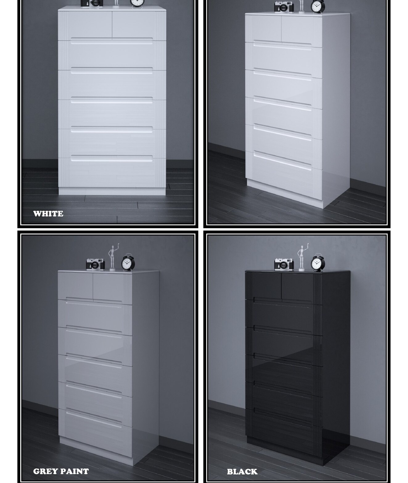 D06 High Gloss Tallboy Chest