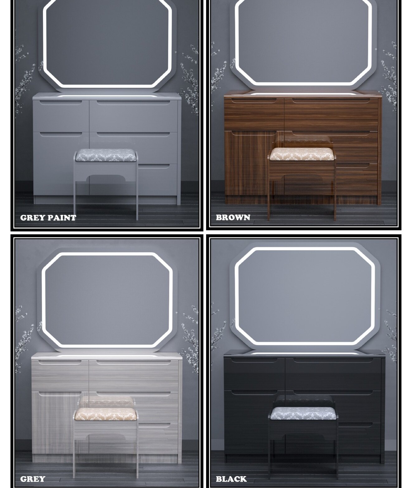 410 High Gloss Dressing Table in situ