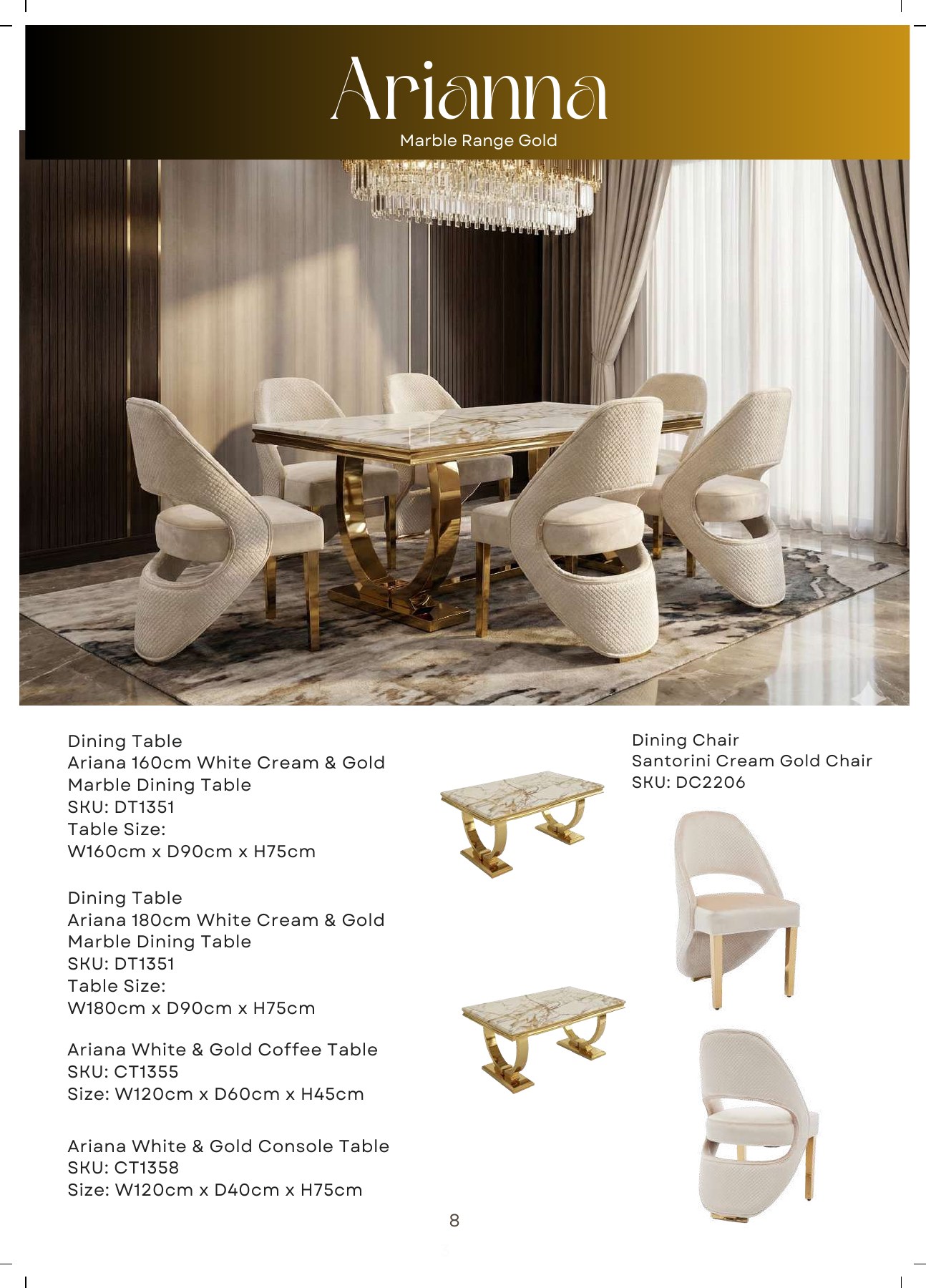 Ariana Marble Coffee Table in situ