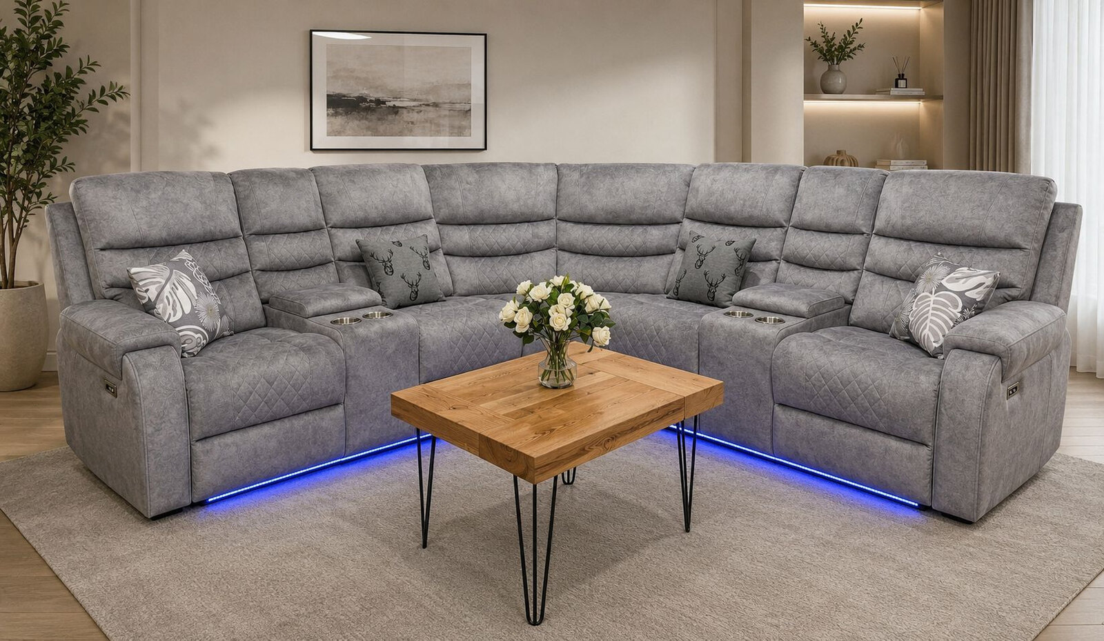 Alaska Grid Recliner Sofa