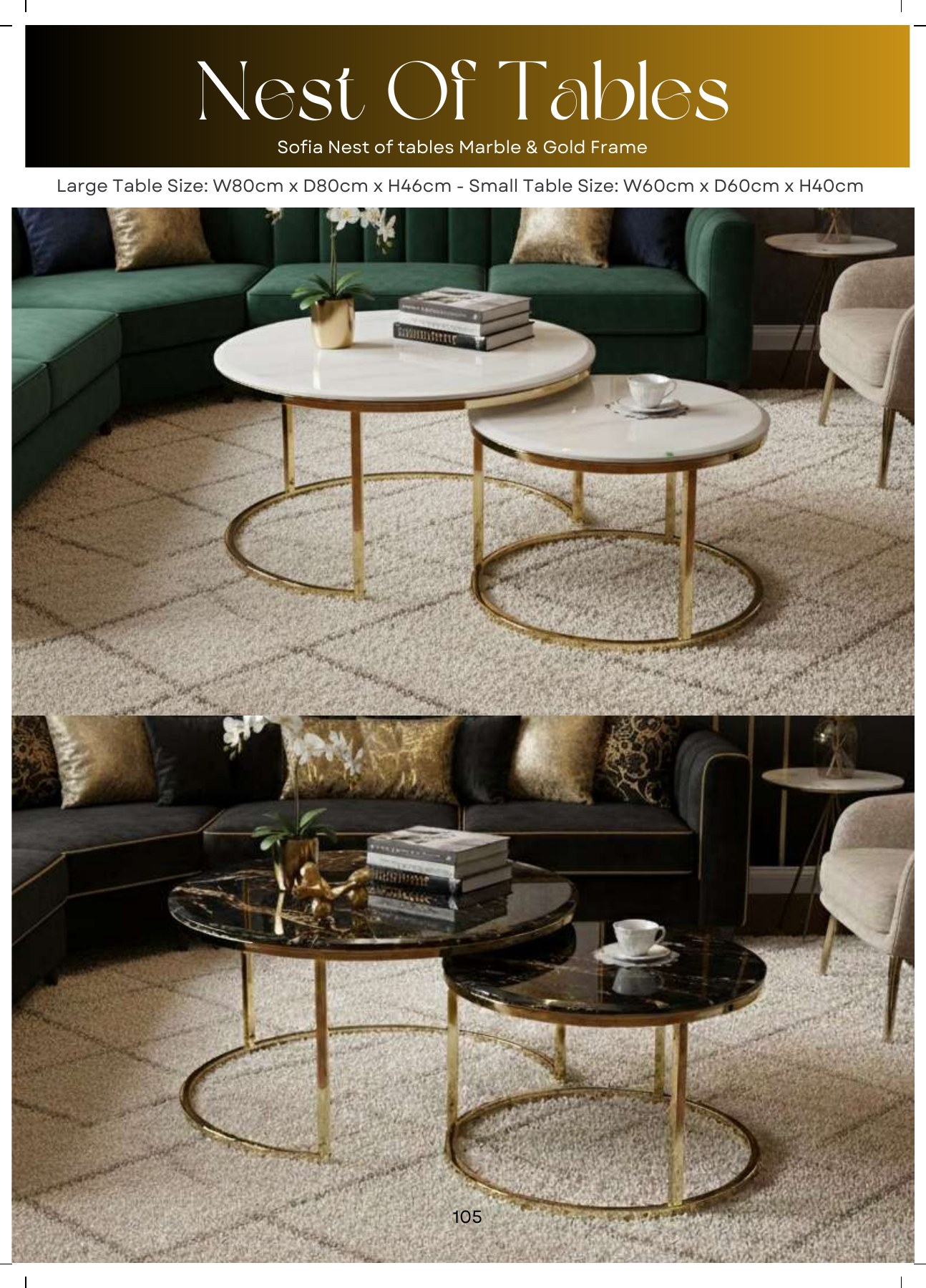 Sofia Marble Nest of Tables