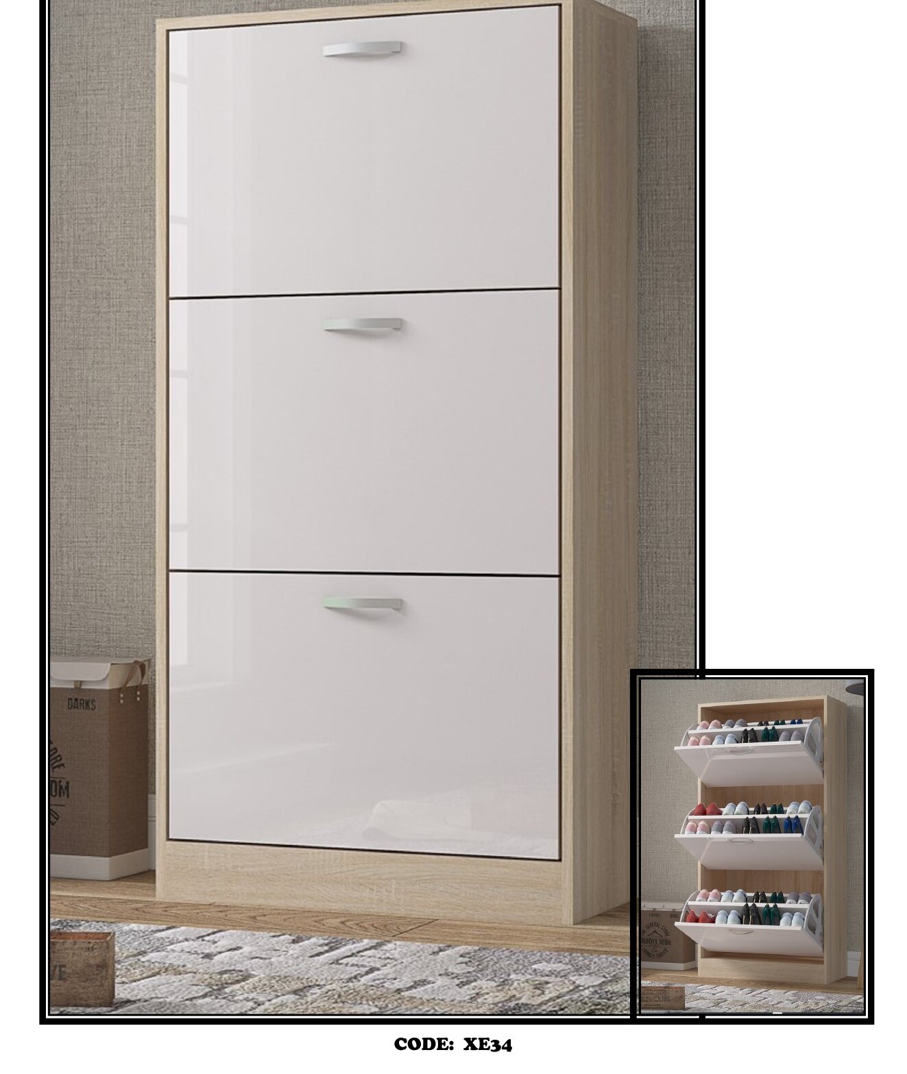 XE34 Slim Shoe Cabinet