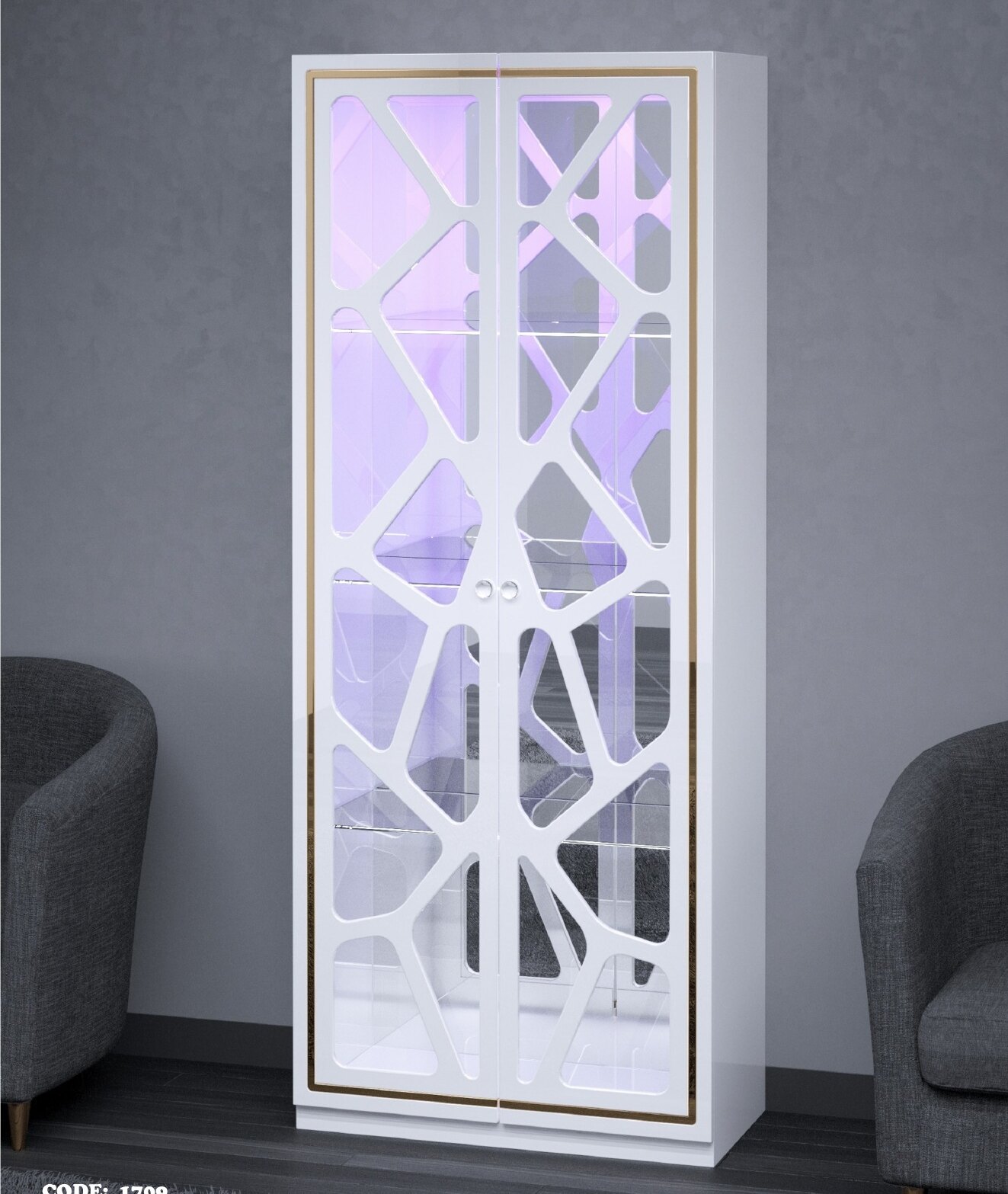 1709 High Gloss Display Cabinet