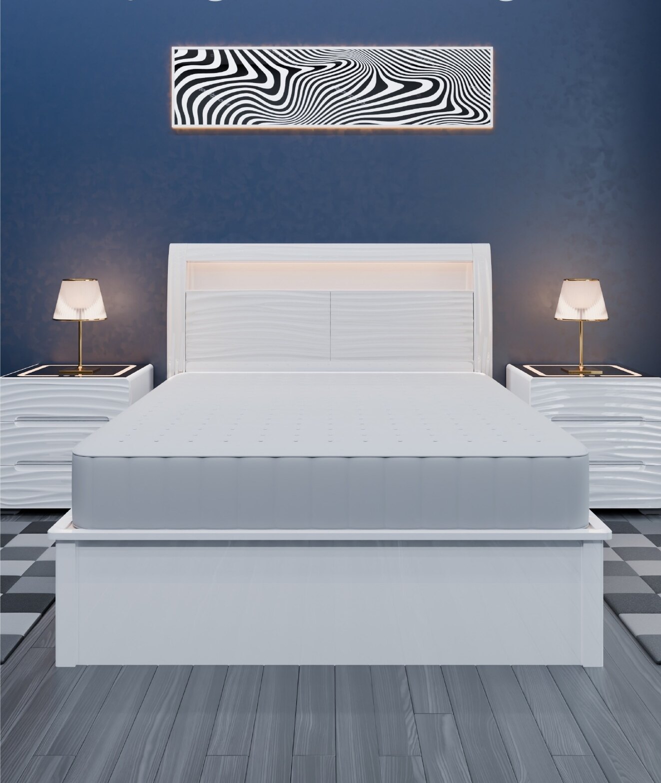 Wavy High Gloss Smart Storage Bed view 3
