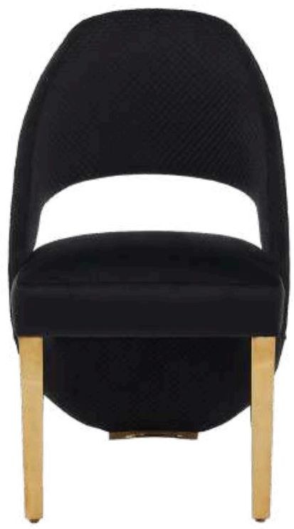Santorini Black Shimmer & Gold Dining Chair in situ