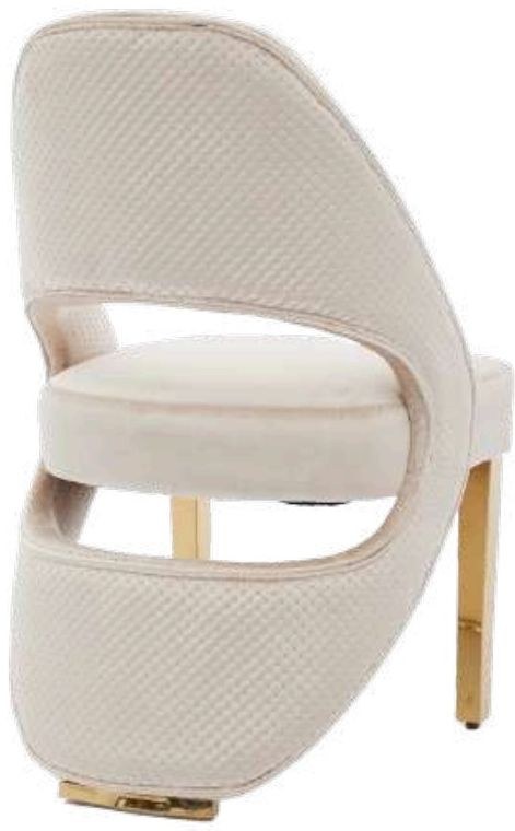 Santorini Cream Shimmer & Gold Dining Chair