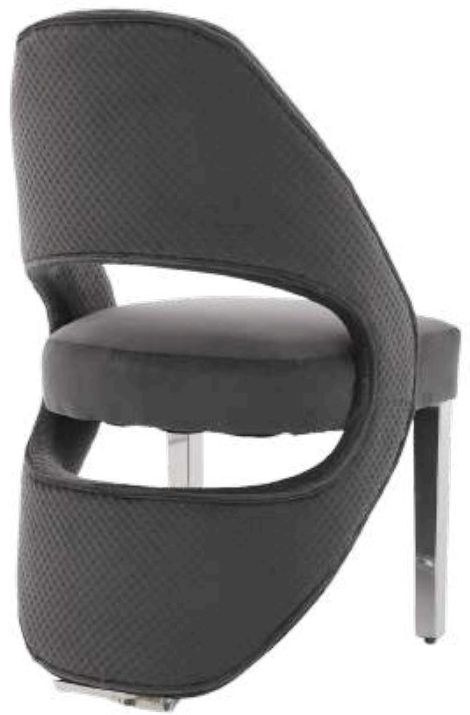 Santorini Grey Velvet & Silver Dining Chair